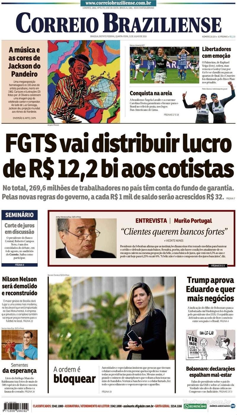 Capa jornal Correio Braziliense