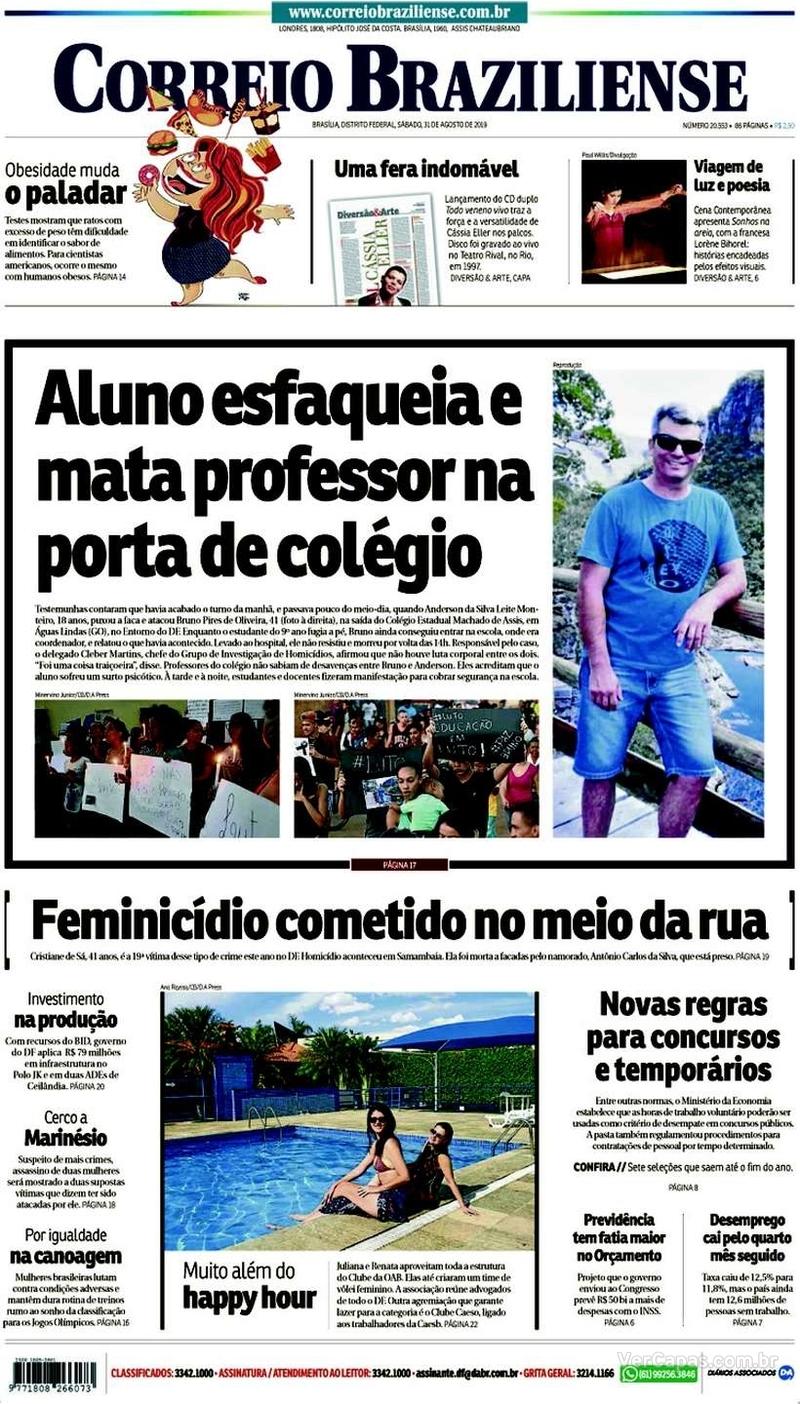 Capa jornal Correio Braziliense