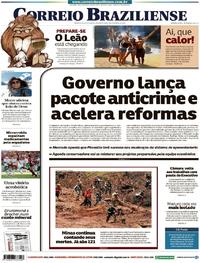 Capa do jornal Correio Braziliense 04/02/2019