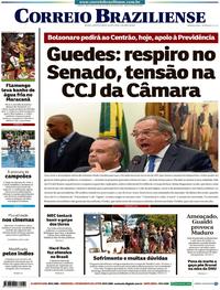 Capa do jornal Correio Braziliense 04/04/2019