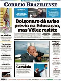 Capa do jornal Correio Braziliense 06/04/2019