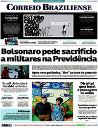 Capa do jornal Correio Braziliense 08/03/2019