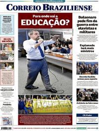 Capa do jornal Correio Braziliense 08/05/2019