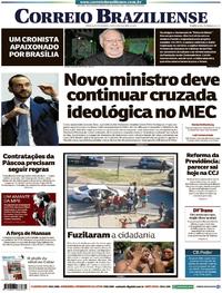 Capa do jornal Correio Braziliense 09/04/2019