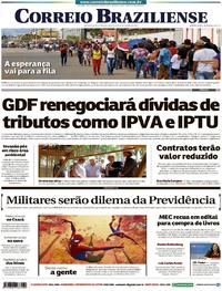 Capa do jornal Correio Braziliense 10/01/2019