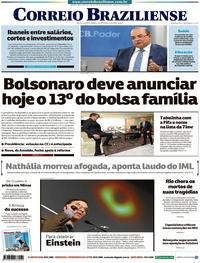 Capa do jornal Correio Braziliense 11/04/2019