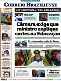 Capa do jornal Correio Braziliense 15/05/2019