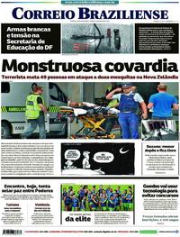 Capa do jornal Correio Braziliense 16/03/2019