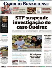 Capa do jornal Correio Braziliense 18/01/2019