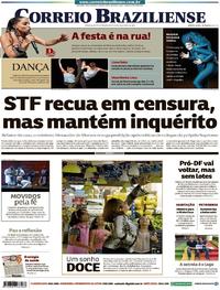 Capa do jornal Correio Braziliense 19/04/2019