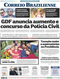 Capa do jornal Correio Braziliense 20/02/2019