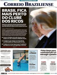 Capa do jornal Correio Braziliense 20/03/2019
