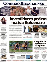 Capa do jornal Correio Braziliense 23/01/2019