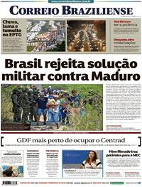 Capa do jornal Correio Braziliense 26/02/2019