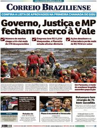 Capa do jornal Correio Braziliense 29/01/2019