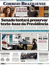 Capa do jornal Correio Braziliense 09/08/2019