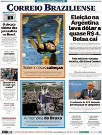 Capa do jornal Correio Braziliense 13/08/2019