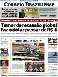 Capa do jornal Correio Braziliense 15/08/2019