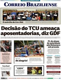 Capa do jornal Correio Braziliense 17/08/2019