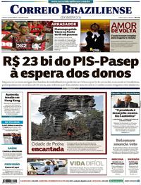 Capa do jornal Correio Braziliense 18/08/2019