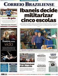 Capa do jornal Correio Braziliense 19/08/2019