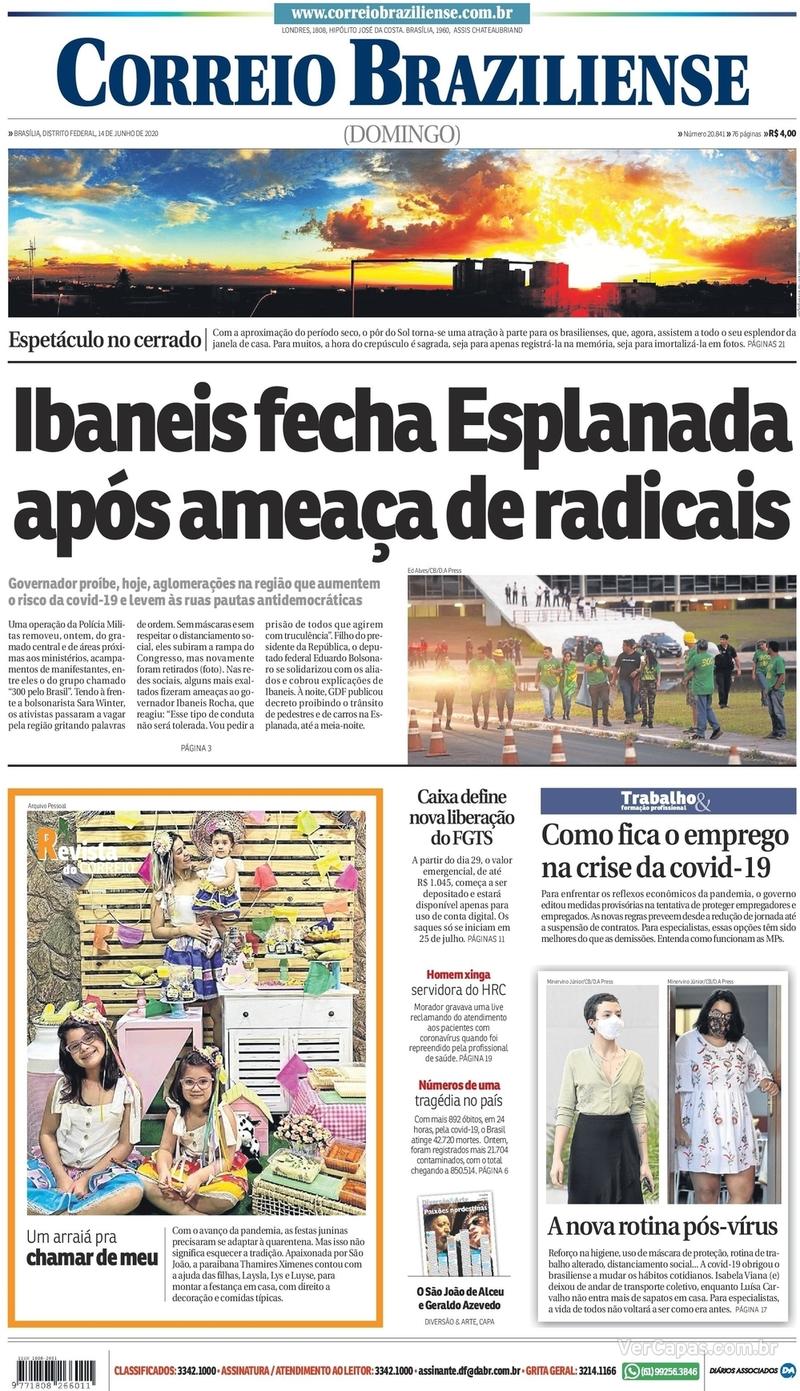 Jornal de domingo - 14 de junho de 2020 - Para-Não-Mais