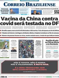 Capa do jornal Correio Braziliense 02/07/2020