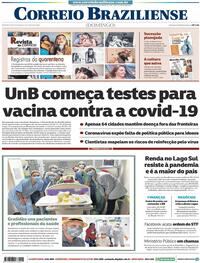 Capa do jornal Correio Braziliense 02/08/2020