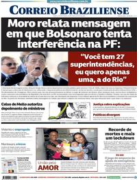 Capa do jornal Correio Braziliense 06/05/2020