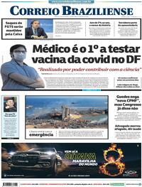 Capa do jornal Correio Braziliense 06/08/2020