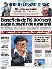 Capa do jornal Correio Braziliense 08/04/2020