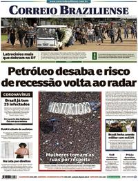 Capa do jornal Correio Braziliense 09/03/2020