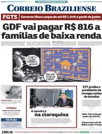 Capa do jornal Correio Braziliense 09/04/2020