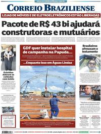 Capa do jornal Correio Braziliense 10/04/2020