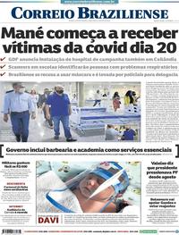 Capa do jornal Correio Braziliense 12/05/2020