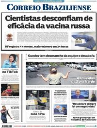 Capa do jornal Correio Braziliense 12/08/2020