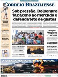 Capa do jornal Correio Braziliense 13/08/2020