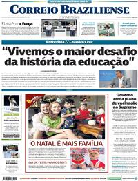 Capa do jornal Correio Braziliense 13/12/2020
