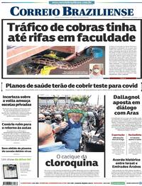 Capa do jornal Correio Braziliense 14/08/2020