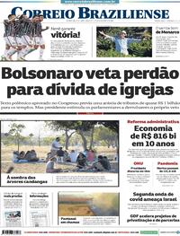 Capa do jornal Correio Braziliense 14/09/2020