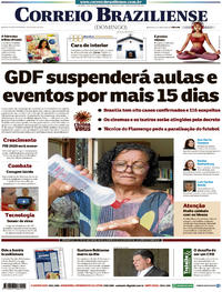 Capa do jornal Correio Braziliense 15/03/2020