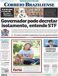 Capa do jornal Correio Braziliense 16/04/2020