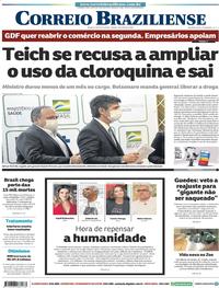 Capa do jornal Correio Braziliense 16/05/2020