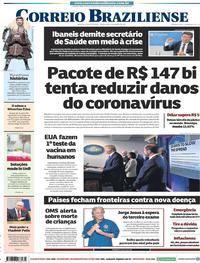 Capa do jornal Correio Braziliense 17/03/2020