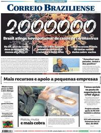 Capa do jornal Correio Braziliense 17/07/2020