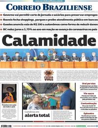 Capa do jornal Correio Braziliense 19/03/2020