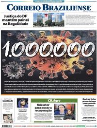 Capa do jornal Correio Braziliense 20/06/2020