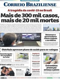 Capa do jornal Correio Braziliense 22/05/2020