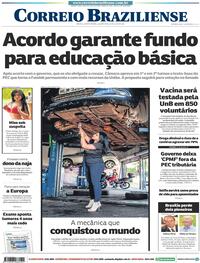 Capa do jornal Correio Braziliense 22/07/2020