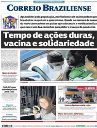 Capa do jornal Correio Braziliense 24/03/2020